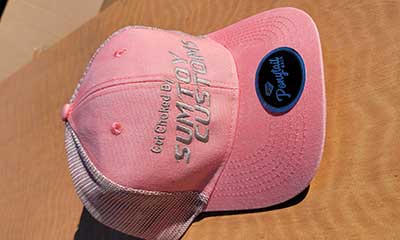 Hat. Pink Ponytail Mesh Back
